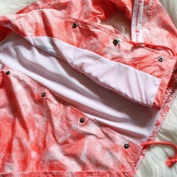 NWT Champion Track Jacket Size Medium Logo Pink Long Sleeve Wind Breaker - Picture 6 of 7